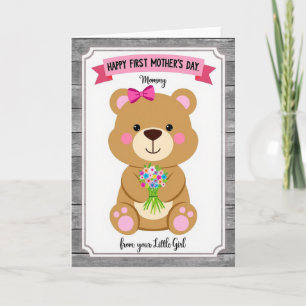 Tarjeta de Abrazo de Oso a Rayas