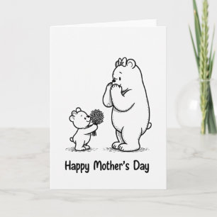 Tarjeta de Abrazo de Oso del Día de la Madre Dulce