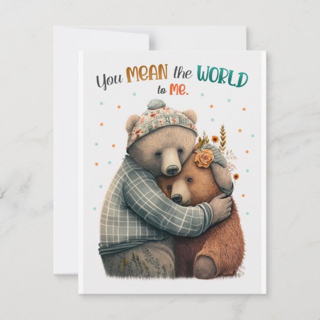 Tarjeta de abrazo de oso dulce para alguien especi (Anverso)