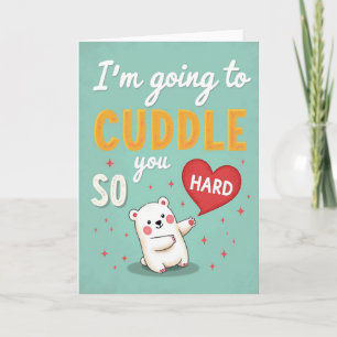 Tarjeta de Abrazo de Oso Lindo Tan Fuerte