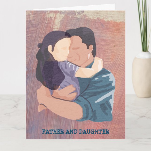 TARJETA DE ABRAZO DE PADRE Y HIJA (Anverso)