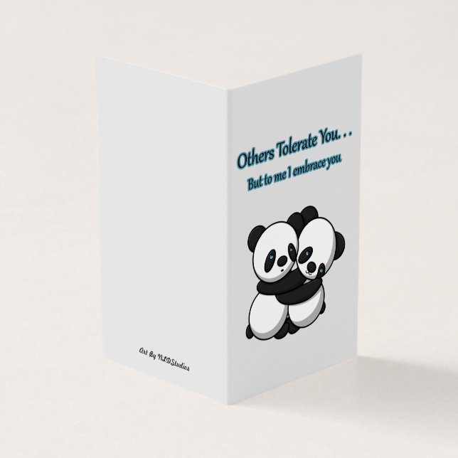 Tarjeta de abrazo de Pandas (Exterior)