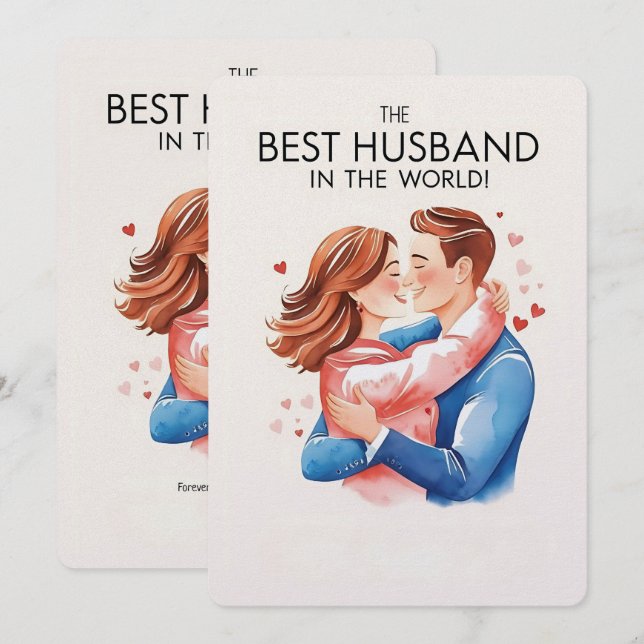 Tarjeta de abrazo de vacaciones "El mejor esposo" (Anverso / Reverso)