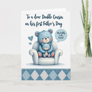 Tarjeta de abrazo del Día del Padre Azul Celeste
