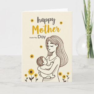 Tarjeta de Abrazo Materno a Rayas