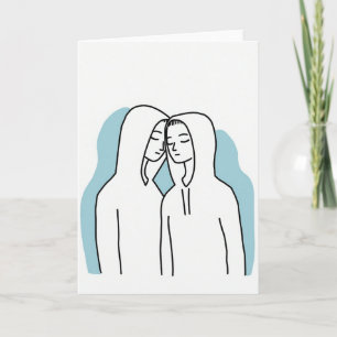 Tarjeta de Abrazo Minimalista con Sentimiento