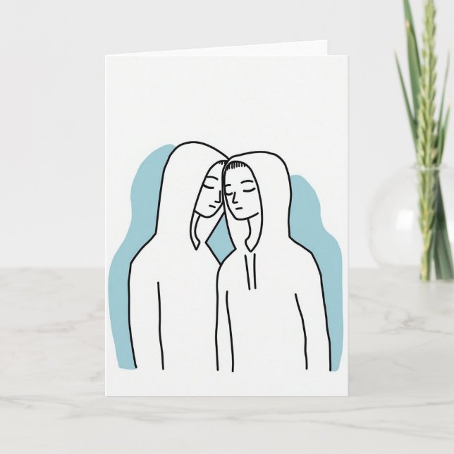 Tarjeta de Abrazo Minimalista con Sentimiento (Anverso)