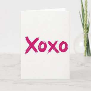 Tarjeta de abrazos con pincel Xoxo Fuchsia