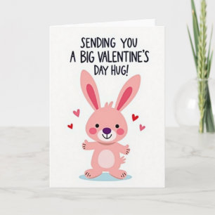 Tarjeta de abrazos de conejito con todo el corazón