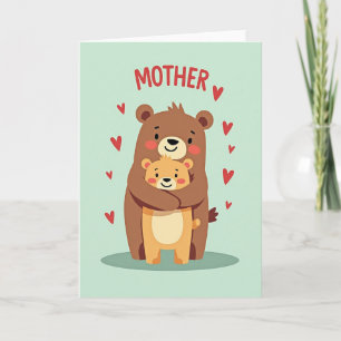 Tarjeta de abrazos de oso con mate
