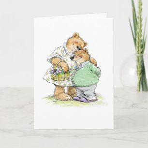 Tarjeta de abrazos de oso de Pascua