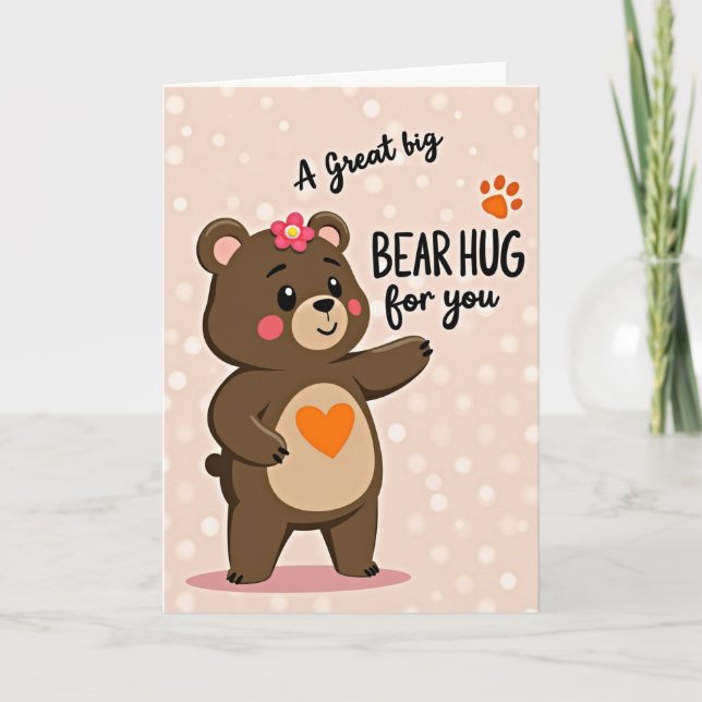 Tarjeta de abrazos de oso mate (Anverso)