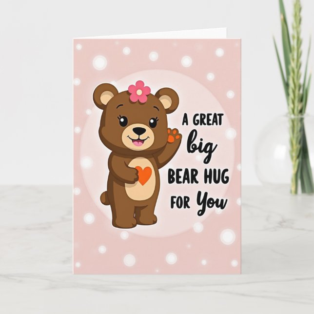 Tarjeta de abrazos de oso mate para ti (Anverso)
