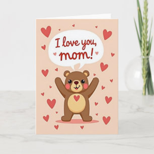 Tarjeta de abrazos de oso Te quiero mamá