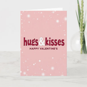 Tarjeta de abrazos y besos con bokeh sincero