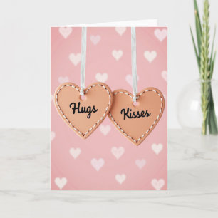Tarjeta de abrazos y besos con el corazón