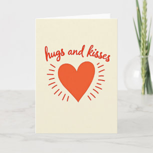 Tarjeta de abrazos y besos simples