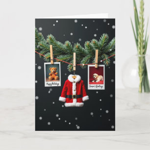 Tarjeta de abrigo rojo de Navidad