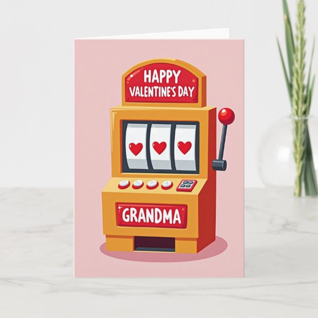Tarjeta de Abuela con Patrón de Corazones (Anverso)