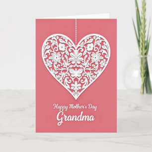 Tarjeta de Abuela Corazón Filigrana