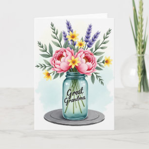 Tarjeta de Abuela Flor de Flor de Color Rosa