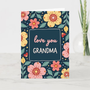 Tarjeta de Abuela Floral Te Amo