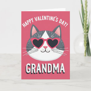 Tarjeta de Abuela Gato Corazón