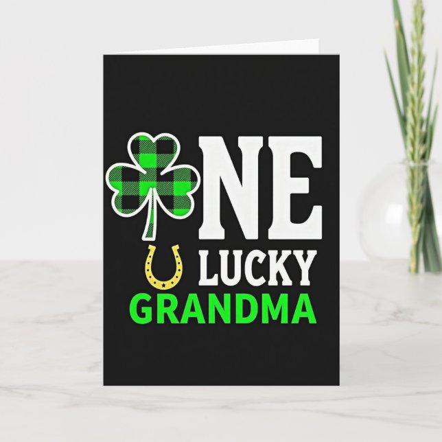Tarjeta de Abuela Plaid Shamrock (Anverso)