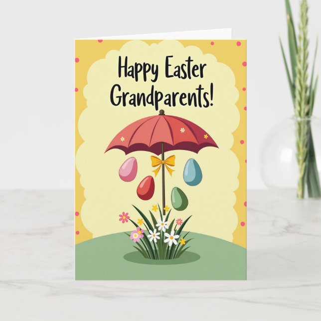 Tarjeta de Abuelos Alegría de Pascua (Anverso)