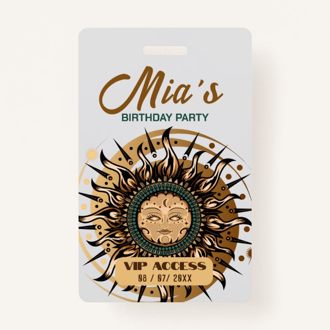 Tarjeta de acceso VIP de fiesta de cumpleaños (Anverso)