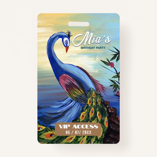 Tarjeta de acceso VIP de fiesta de cumpleaños (Anverso)