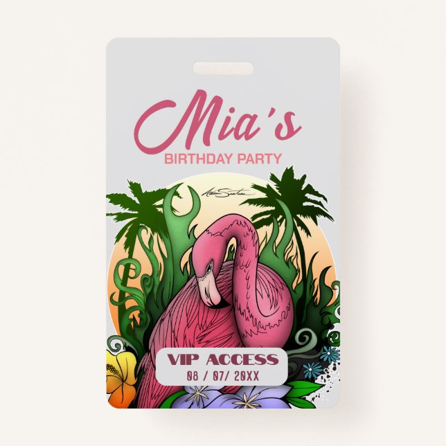 Tarjeta de acceso VIP de fiesta de cumpleaños (Reverso)