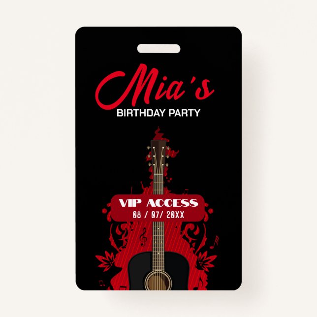 Tarjeta de acceso VIP de fiesta de cumpleaños (Anverso)