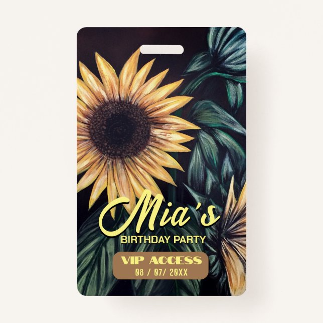 Tarjeta de acceso VIP de fiesta de cumpleaños (Reverso)