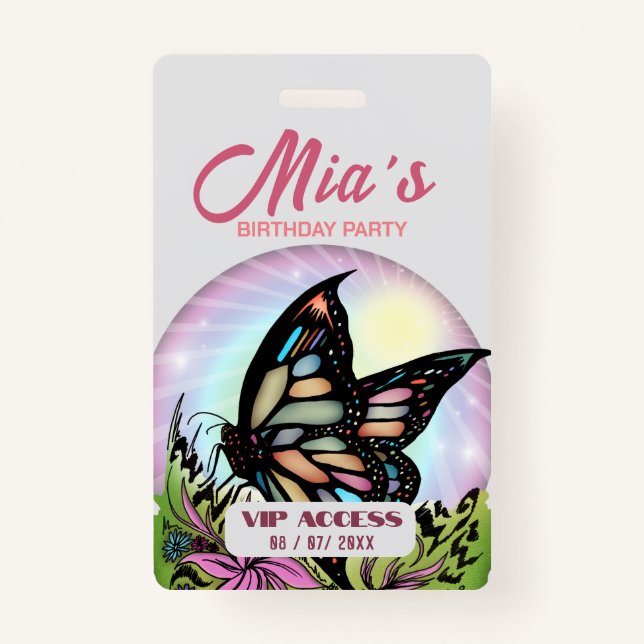 Tarjeta de acceso VIP de fiesta de cumpleaños (Anverso)