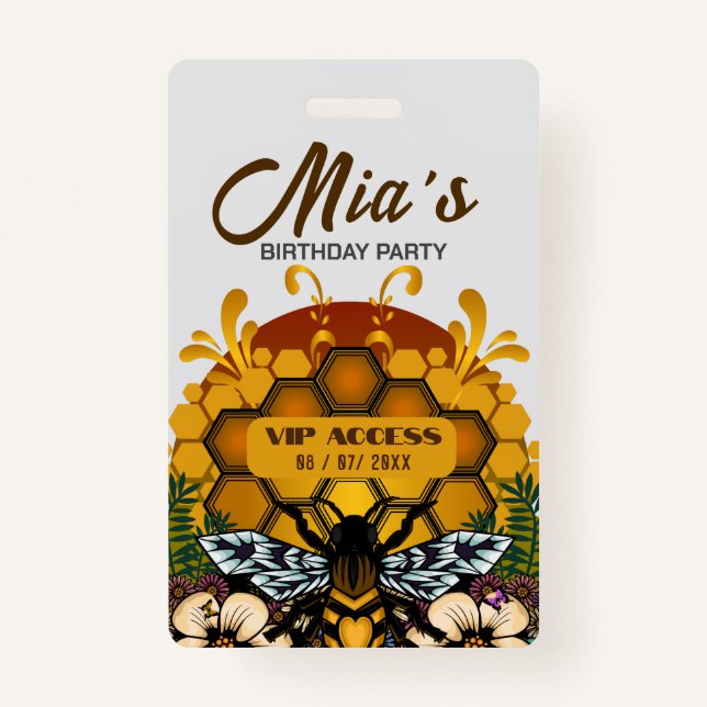 Tarjeta de acceso VIP de fiesta de cumpleaños (Anverso)