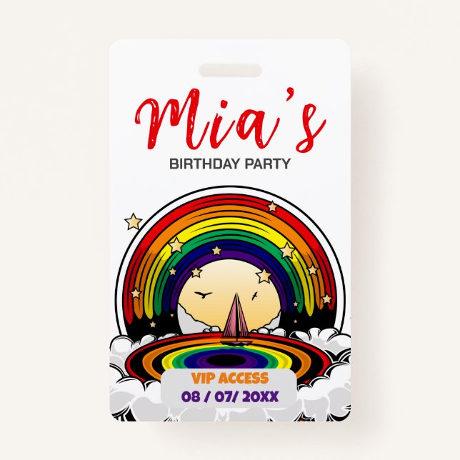 Tarjeta de acceso VIP de fiesta de cumpleaños (Anverso)
