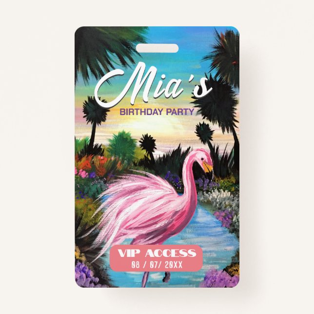 Tarjeta de acceso VIP de fiesta de cumpleaños (Reverso)