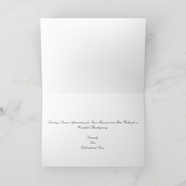 Tarjeta de Acción de Gracias (Interior)