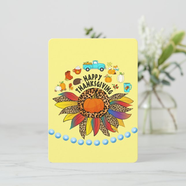 Tarjeta de Acción de Gracias (Anverso de pie)