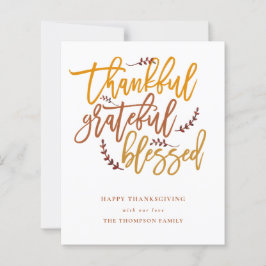 Tarjeta de Acción de Gracias Agradecida de Presupu