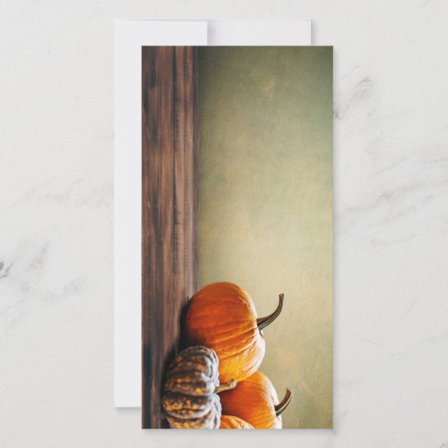 Tarjeta de Acción de Gracias con calabazas otoñale (Anverso)