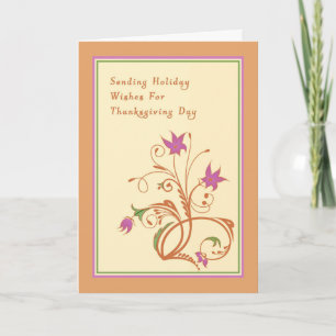Tarjeta de Acción de Gracias con diseño floral