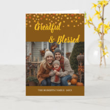 Tarjeta de Acción de Gracias con Letra Personaliza