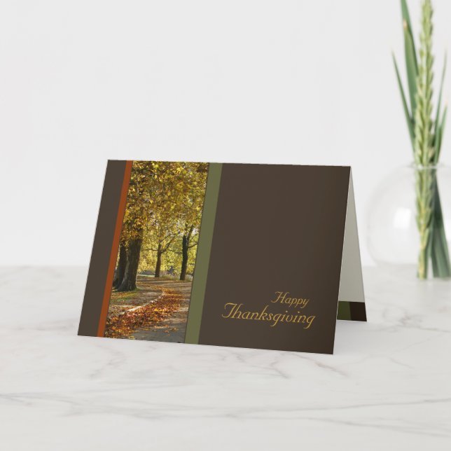 Tarjeta de Acción de Gracias de Autumn Trees (Anverso)