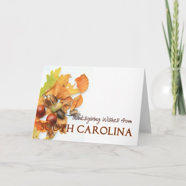 Tarjeta de Acción de Gracias de Carolina del Sur (Anverso)