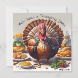 Tarjeta de Acción de Gracias de cena descargable d