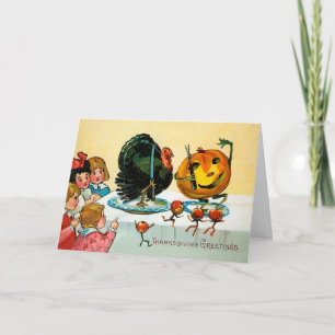 Tarjeta de Acción de Gracias de Comida Impar Vinta