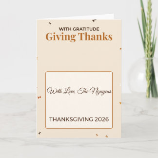 Tarjeta de Acción de Gracias de Hojas de Otoño