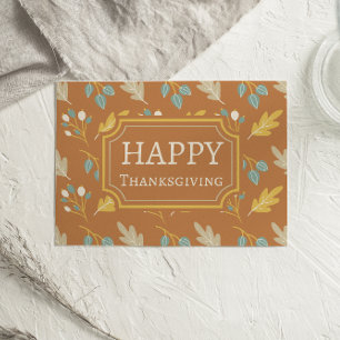 Tarjeta de Acción de Gracias de hojas de otoño col
